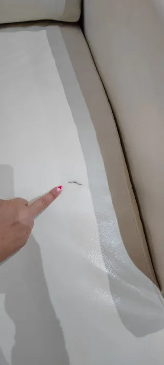 Sofá Chaise Longue Piel Blanco