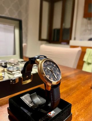 Orologio Fossil Grant Cronografo Pelle Blu FS4835