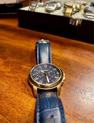 Orologio Fossil Grant Cronografo Pelle Blu FS4835