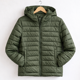 Abrigo acolchado ligero verde militar Pull & Bear