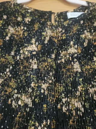 Vestido gasa Molly Bracken floral marron y beige