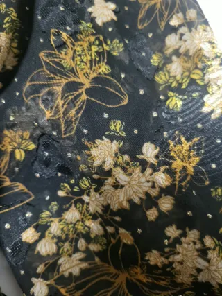 Vestido gasa Molly Bracken floral marron y beige