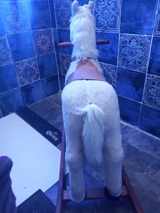 Caballito de madera y tela vintage