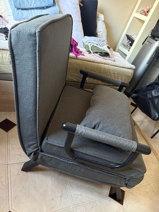 Sofá Cama Plegable Gris Oscuro