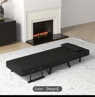 Sofá Cama Plegable Gris Oscuro