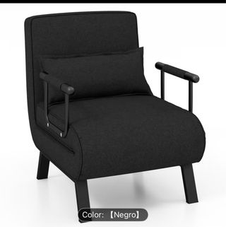 Sofá Cama Plegable Gris Oscuro