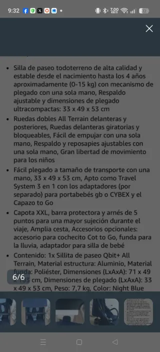 Silla de paseo GB azul