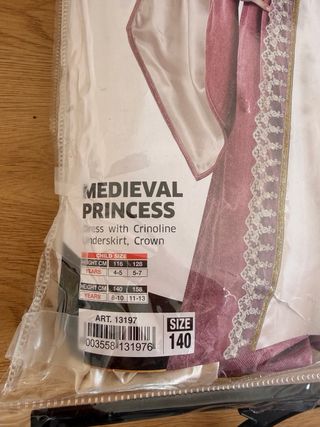 Disfraz Princesa Medieval 8-10 años