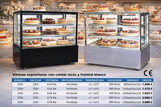 Vitrina expositora cristal recto frontal blanco