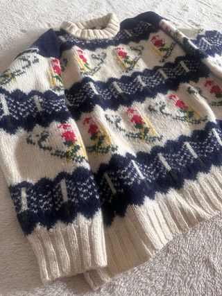 Jersey Pura Lana. Hecho a mano en Perú. Vintage