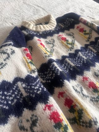 Jersey Pura Lana. Hecho a mano en Perú. Vintage