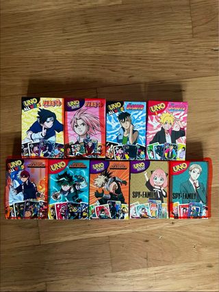 UNO Cartas Anime Naruto, Boruto, MHA, Spy Family