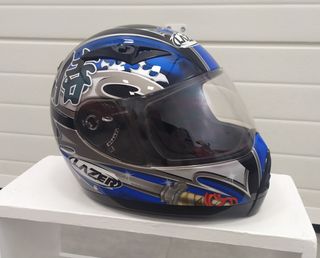 Casco Moto Lazer FF Jr. Katana Azul/Gris