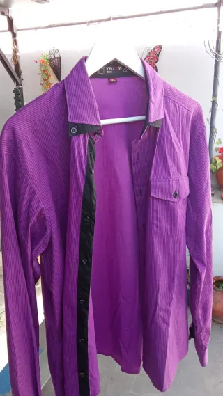 Camisa YELLOW SKIN Fiesta XL Rayas Morado