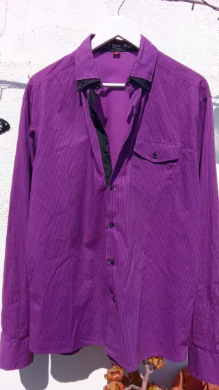 Camisa YELLOW SKIN Fiesta XL Rayas Morado