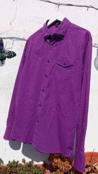 Camisa YELLOW SKIN Fiesta XL Rayas Morado