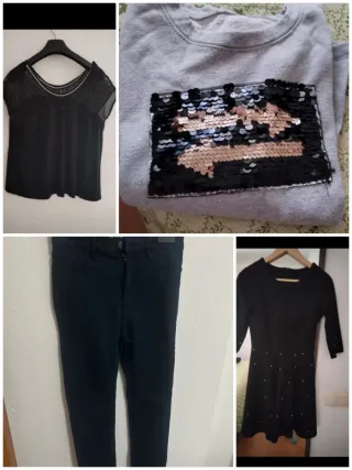 Lote Ropa Mujer: Top, Sudadera, Pantalón, Vestido