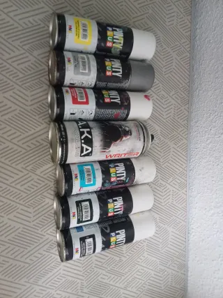 Lote 7 Botes Pintura Spray Pinty Plus