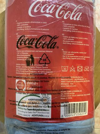 Coperta Plaid Coca-Cola 130x180 cm