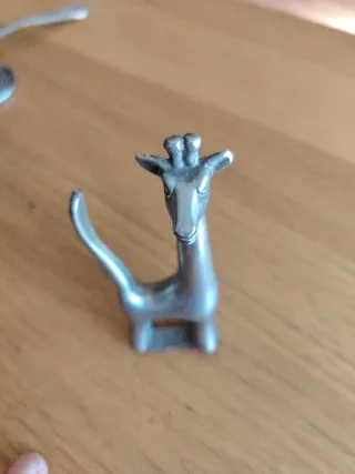 Figura Jirafa Plata Vintage