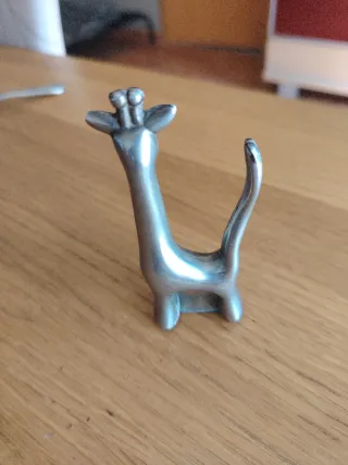 Figura Jirafa Plata Vintage