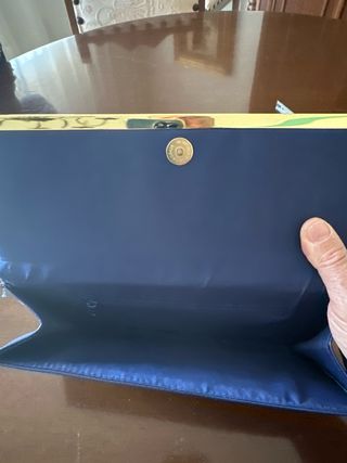 Pochette blu con dettagli oro