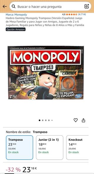 Monopoly Tramposo Juego de Mesa