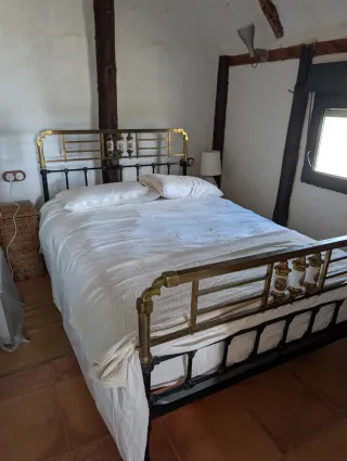 Cama Somier Hierro Forjado con somier de lamas