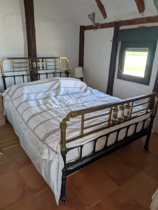 Cama Somier Hierro Forjado con somier de lamas