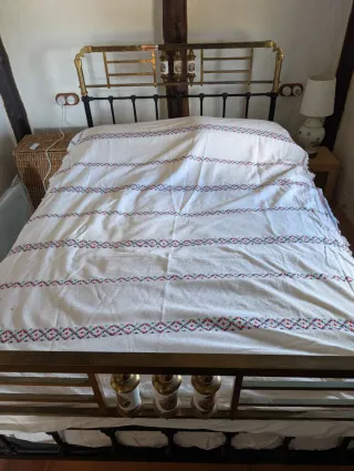 Cama Somier Hierro Forjado con somier de lamas