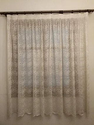 Visillos blancos encaje. 3 cortinas blancas