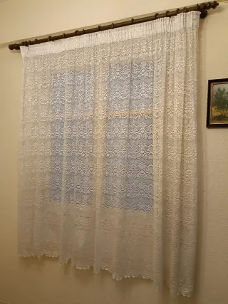 Visillos blancos encaje. 3 cortinas blancas