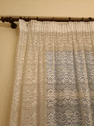 Visillos blancos encaje. 3 cortinas blancas