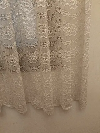 Visillos blancos encaje. 3 cortinas blancas