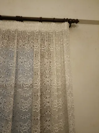 Visillos blancos encaje. 3 cortinas blancas