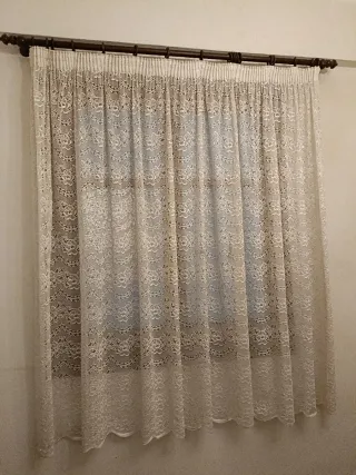 Visillos blancos encaje. 3 cortinas blancas