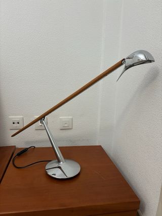 Lámpara Escritorio Madera y Cromado