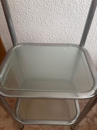 Mueble 3 estantes cristal y metal