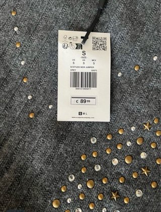 Conjunto Falda plisada gris y Jersey gris pedrería