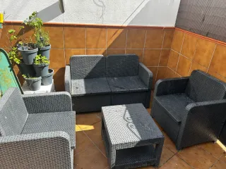 Conjunto Muebles Terraza Negro