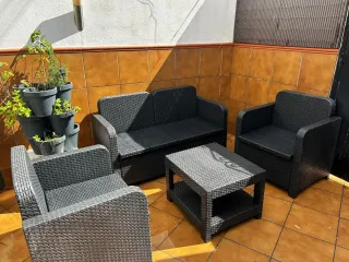 Conjunto Muebles Terraza Negro
