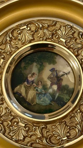 Pareja de Platos en Bronce y Esmalte (26cm) - 1,1k