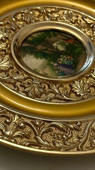 Pareja de Platos en Bronce y Esmalte (26cm) - 1,1k