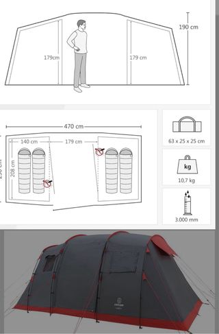 Tienda de campaña familiar JUSTCAMP