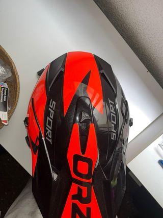 Casco Motocross Negro y Rojo