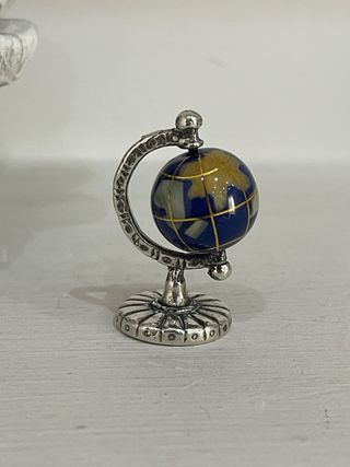 Miniatura globo terrestre argento 800