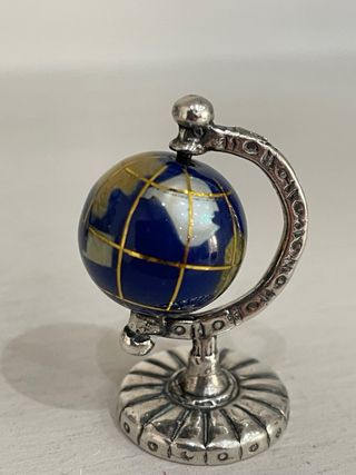 Miniatura globo terrestre argento 800