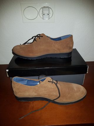 Zapatos de piel marrón mujer talla 38