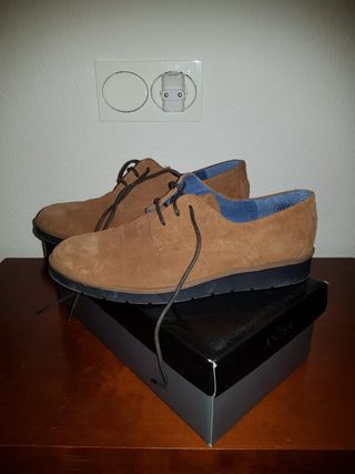 Zapatos de piel marrón mujer talla 38