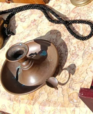 Palmatoria francesa cobre siglo XIX